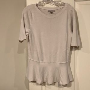 Banana Republic Light Lavender Scoop Neck Peplum Sweater